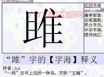 睢字怎么读？读音、笔画及常见用法全解析