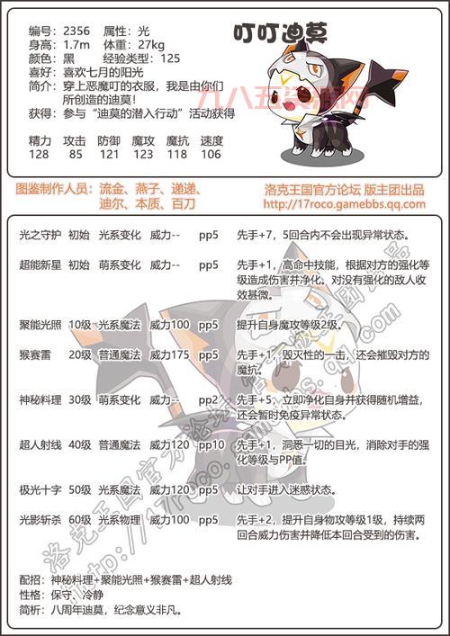洛克王国叮叮恶魔种族值多少？详细数据带你了解它！