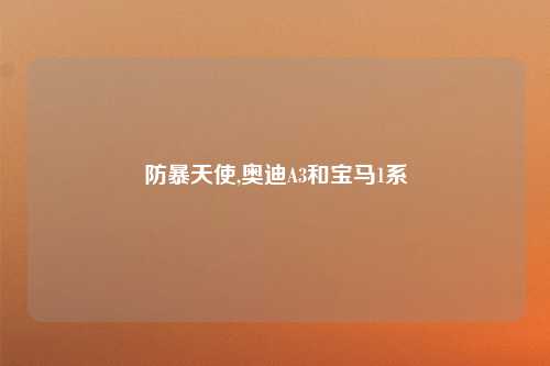 防暴天使,奥迪A3和宝马1系