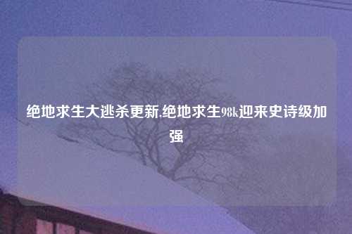 绝地求生大逃杀更新,绝地求生98k迎来史诗级加强