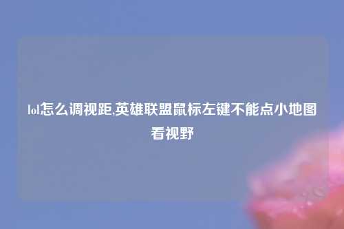 lol怎么调视距,英雄联盟鼠标左键不能点小地图看视野