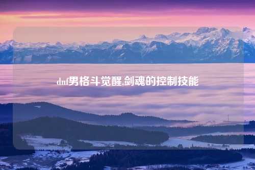 dnf男格斗觉醒,剑魂的控制技能