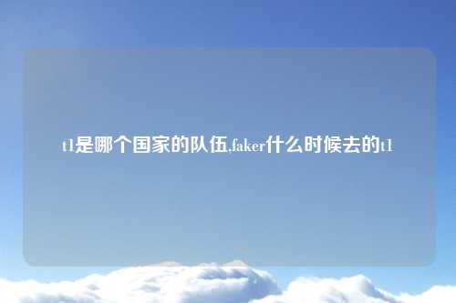 t1是哪个国家的队伍,faker什么时候去的t1