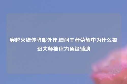 穿越火线体验服外挂,请问王者荣耀中为什么鲁班大师被称为顶级辅助
