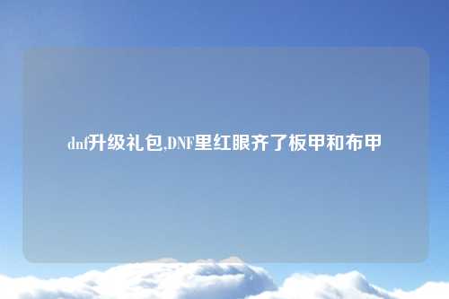 dnf升级礼包,DNF里红眼齐了板甲和布甲