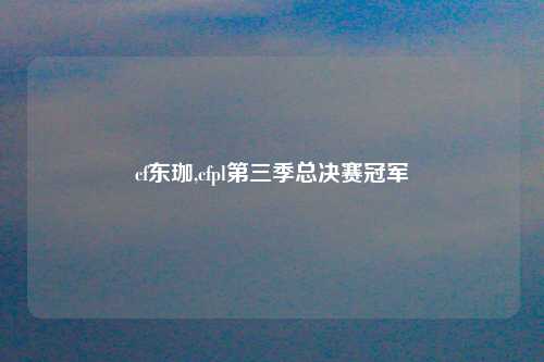 cf东珈,cfpl第三季总决赛冠军