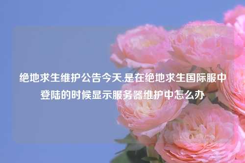 绝地求生维护公告今天,是在绝地求生国际服中登陆的时候显示服务器维护中怎么办