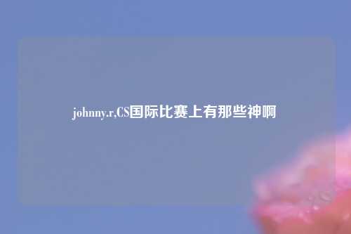 johnny.r,CS国际比赛上有那些神啊