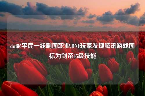 dnf86平民一线刷图职业,DNF玩家发现腾讯游戏图标为剑帝45级技能