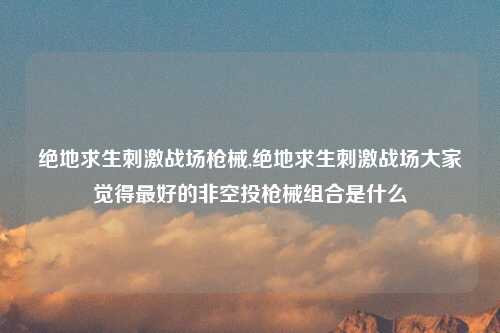 绝地求生刺激战场枪械,绝地求生刺激战场大家觉得最好的非空投枪械组合是什么