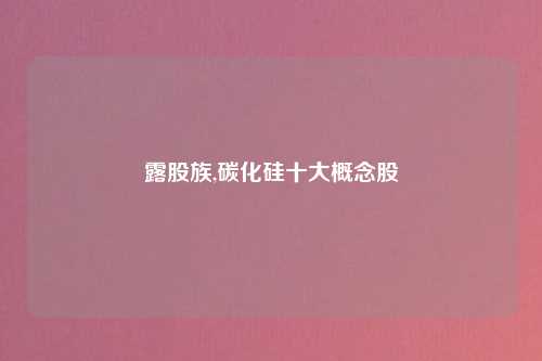 露股族,碳化硅十大概念股