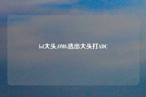 lol大头,OMG选出大头打ADC