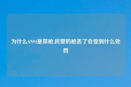 为什么AN94是禁枪,民警的枪丢了会受到什么处罚