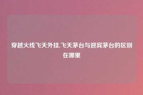 穿越火线飞天外挂,飞天茅台与迎宾茅台的区别在哪里