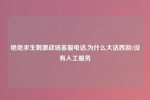 绝地求生刺激战场客服电话,为什么大话西游2没有人工服务