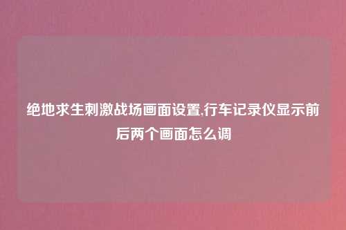 绝地求生刺激战场画面设置,行车记录仪显示前后两个画面怎么调