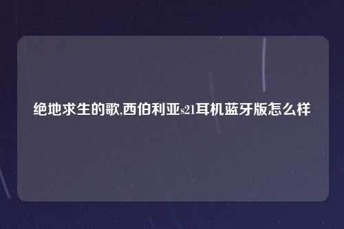 绝地求生的歌,西伯利亚s21耳机蓝牙版怎么样