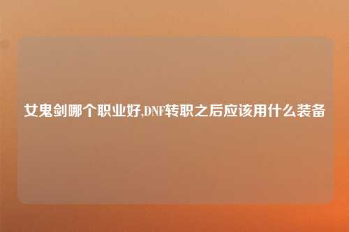 女鬼剑哪个职业好,DNF转职之后应该用什么装备