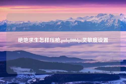 绝地求生怎样压枪,pubg800dpi灵敏度设置