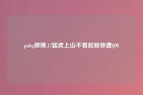 pubg微博,17猛虎上山不看屁股惨遭QM
