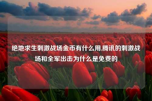 绝地求生刺激战场金币有什么用,腾讯的刺激战场和全军出击为什么是免费的