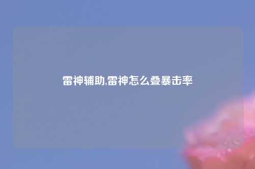 雷神辅助,雷神怎么叠暴击率
