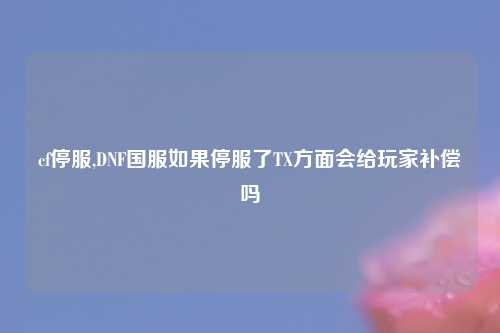 cf停服,DNF国服如果停服了TX方面会给玩家补偿吗