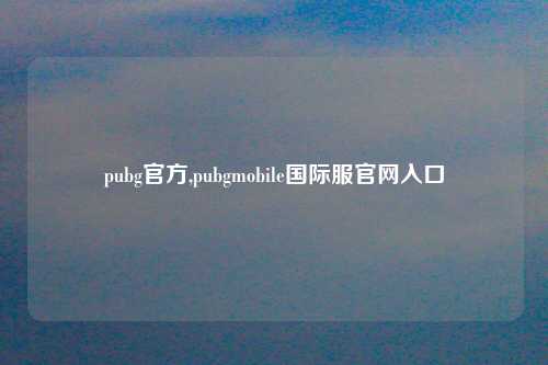 pubg官方,pubgmobile国际服官网入口