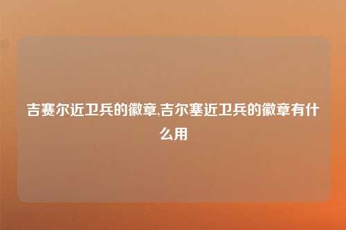 吉赛尔近卫兵的徽章,吉尔塞近卫兵的徽章有什么用