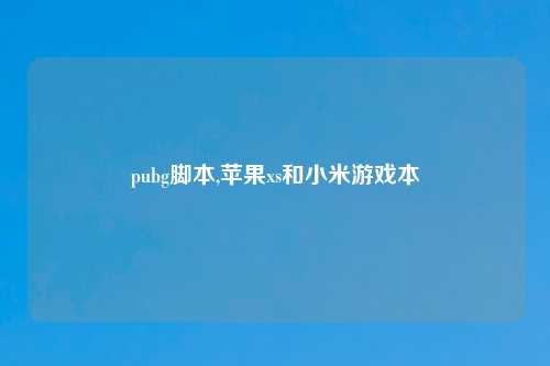 pubg脚本,苹果xs和小米游戏本