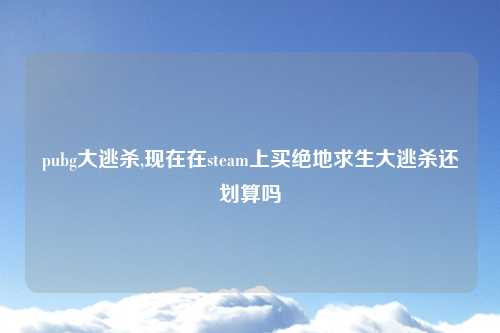 pubg大逃杀,现在在steam上买绝地求生大逃杀还划算吗