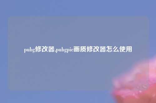 pubg修改器,pubgpic画质修改器怎么使用
