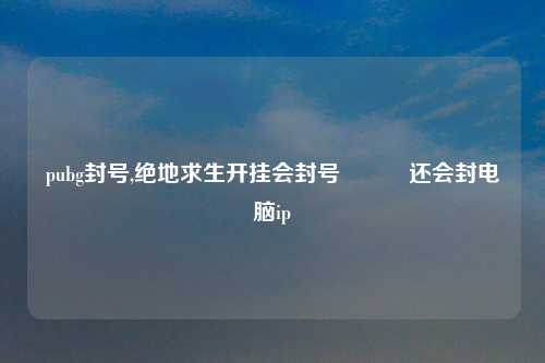 pubg封号,绝地求生开挂会封号   还会封电脑ip