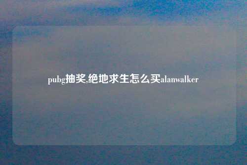 pubg抽奖,绝地求生怎么买alanwalker