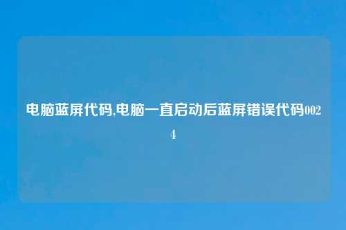 电脑蓝屏代码,电脑一直启动后蓝屏错误代码0024