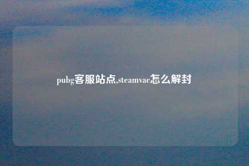 pubg客服站点,steamvac怎么解封