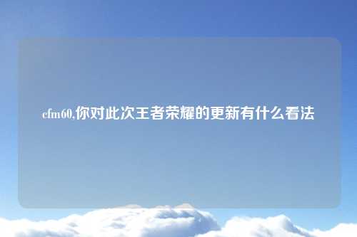 cfm60,你对此次王者荣耀的更新有什么看法