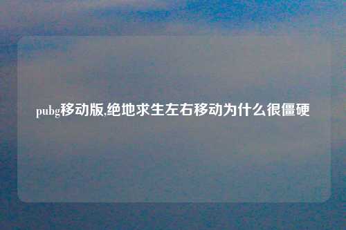 pubg移动版,绝地求生左右移动为什么很僵硬