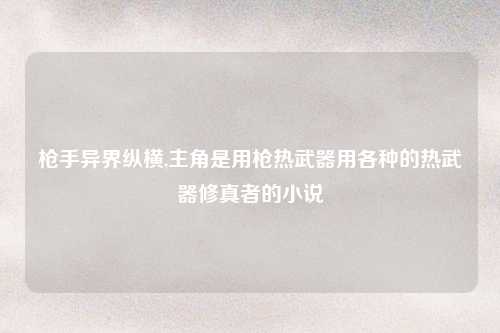 枪手异界纵横,主角是用枪热武器用各种的热武器修真者的小说