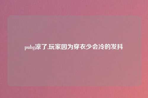 pubg凉了,玩家因为穿衣少会冷的发抖