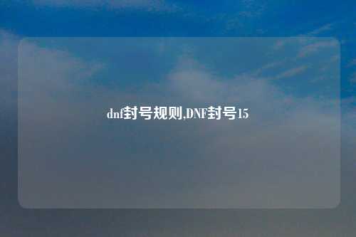 dnf封号规则,DNF封号15