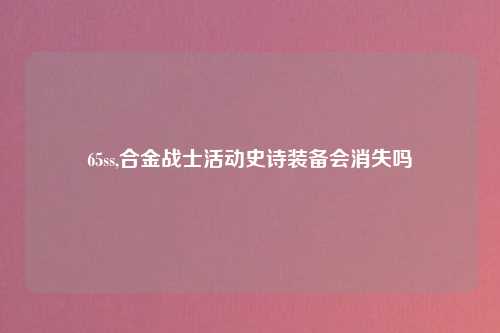 65ss,合金战士活动史诗装备会消失吗