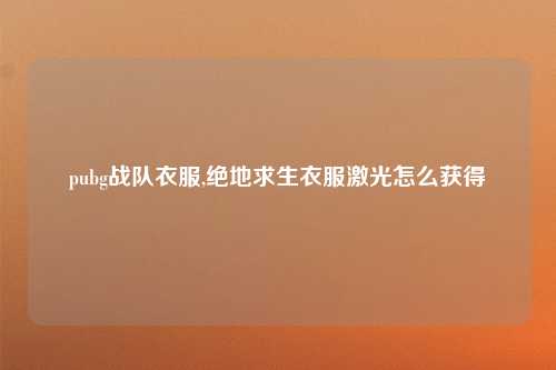 pubg战队衣服,绝地求生衣服激光怎么获得