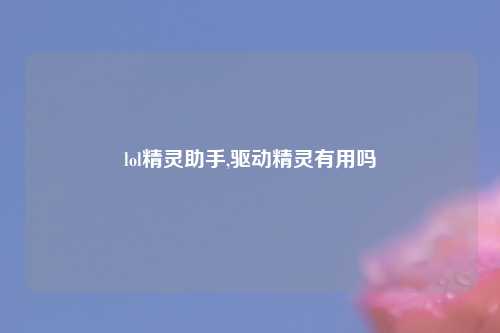 lol精灵助手,驱动精灵有用吗