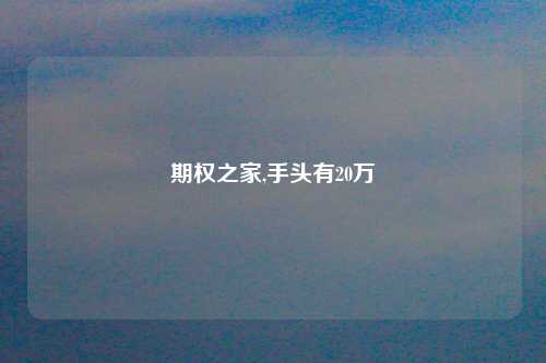 期权之家,手头有20万