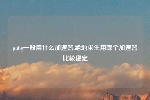 pubg一般用什么加速器,绝地求生用哪个加速器比较稳定