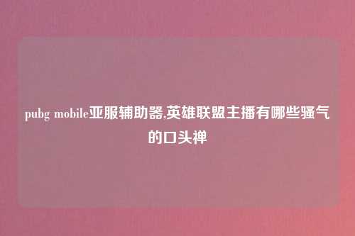 pubg mobile亚服辅助器,英雄联盟主播有哪些骚气的口头禅