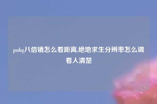 pubg八倍镜怎么看距离,绝地求生分辨率怎么调看人清楚