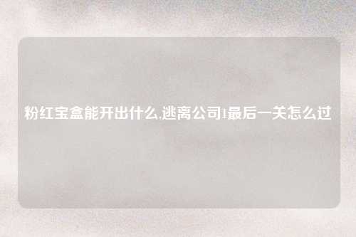粉红宝盒能开出什么,逃离公司1最后一关怎么过