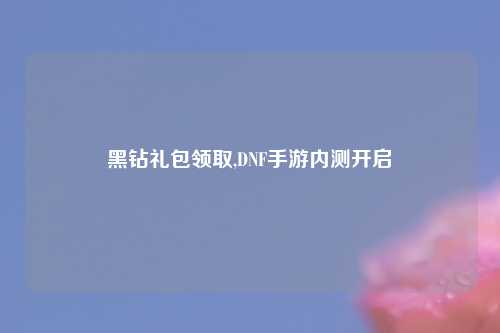 黑钻礼包领取,DNF手游内测开启